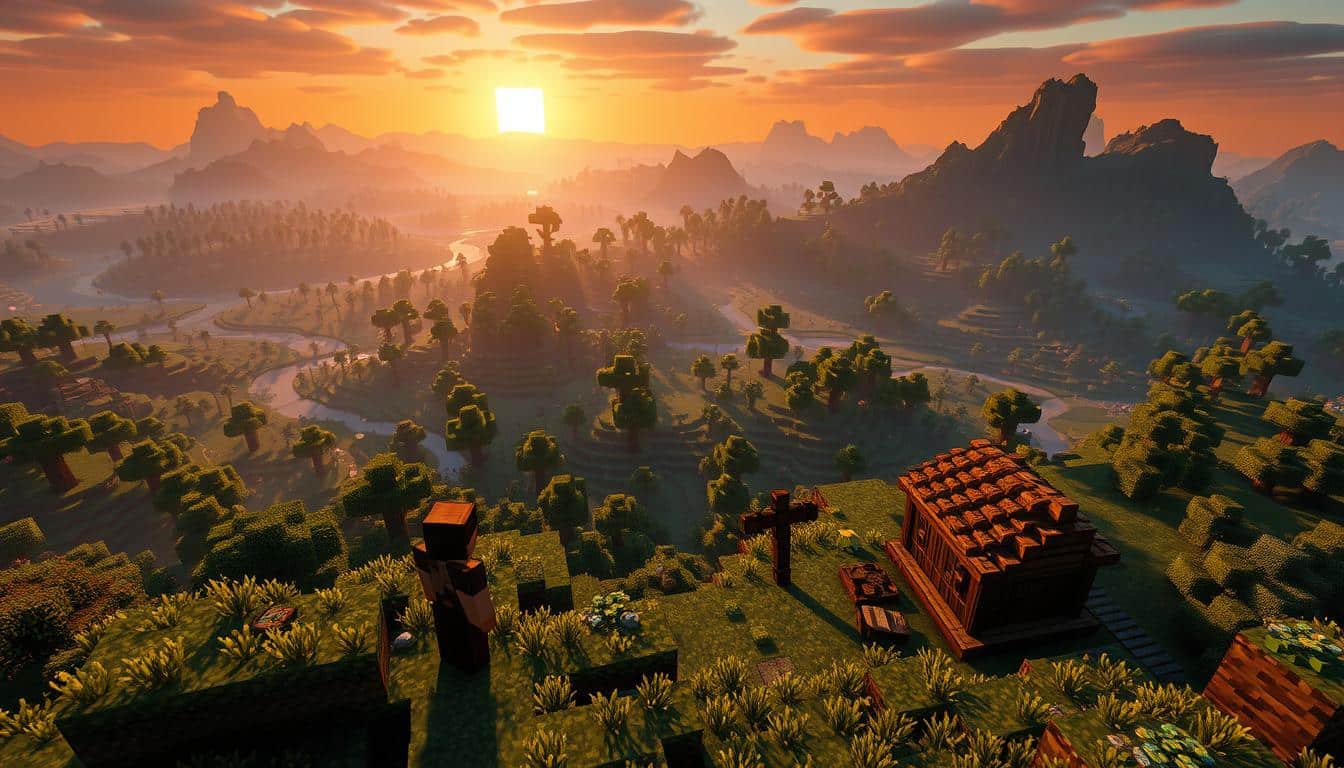 Minecraft sobrevivência construção exploração