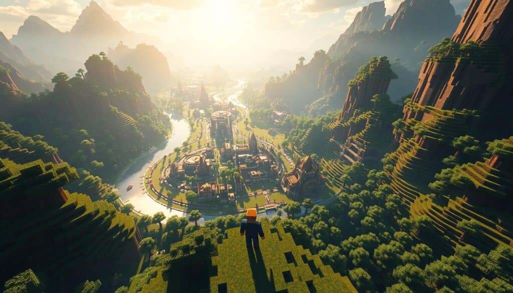 Minecraft mundo aberto criatividade exploração