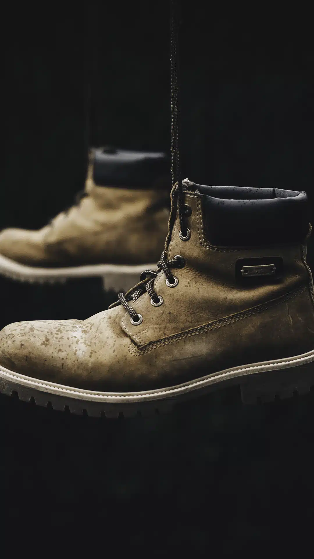 brown leather lace up boot